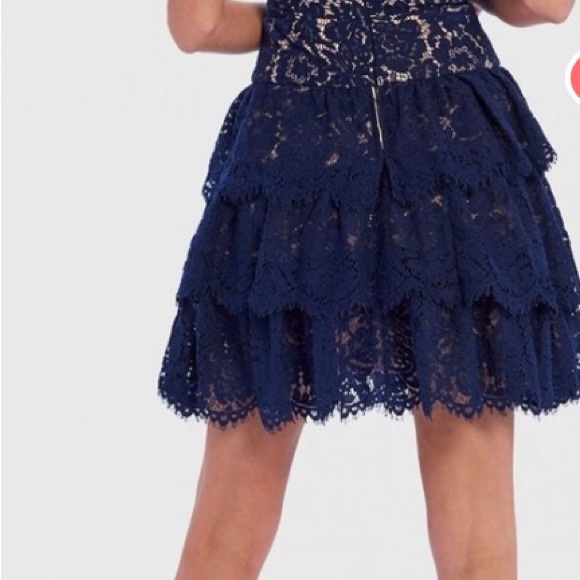 Lace Tiered Cocktail Dress - Picture 2 of 5